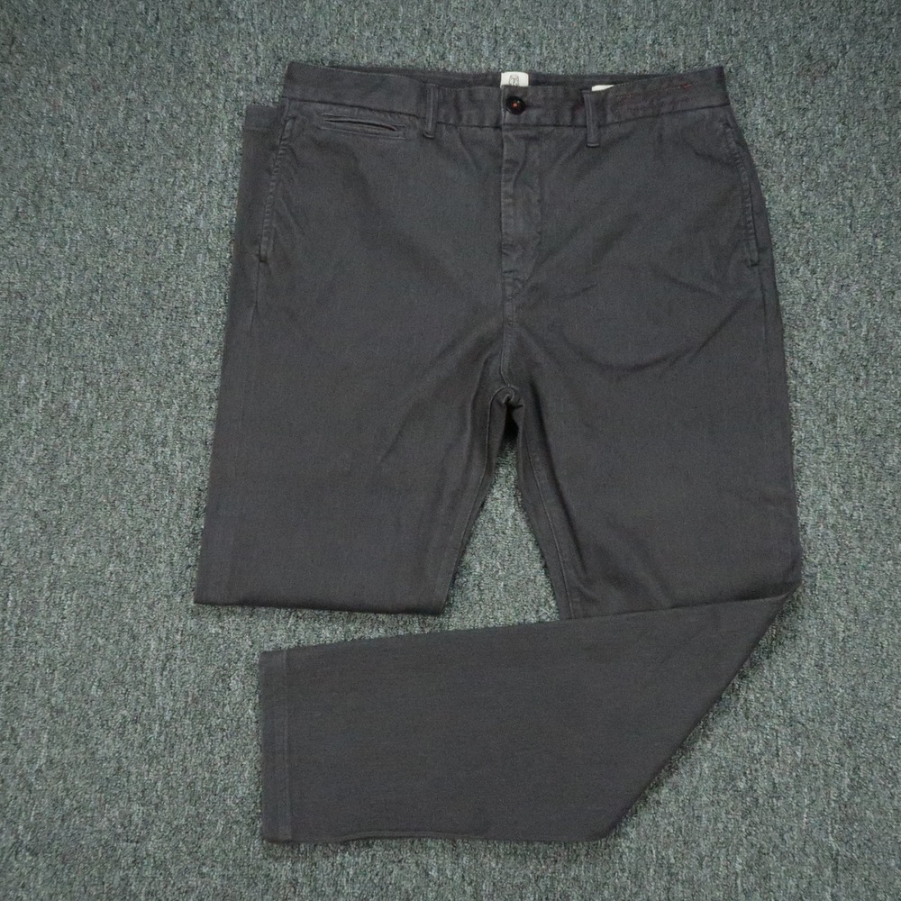 Hiroshi Kato Pants Mens 34x32 Gray The Axe Slim Chino Stretch Trouser